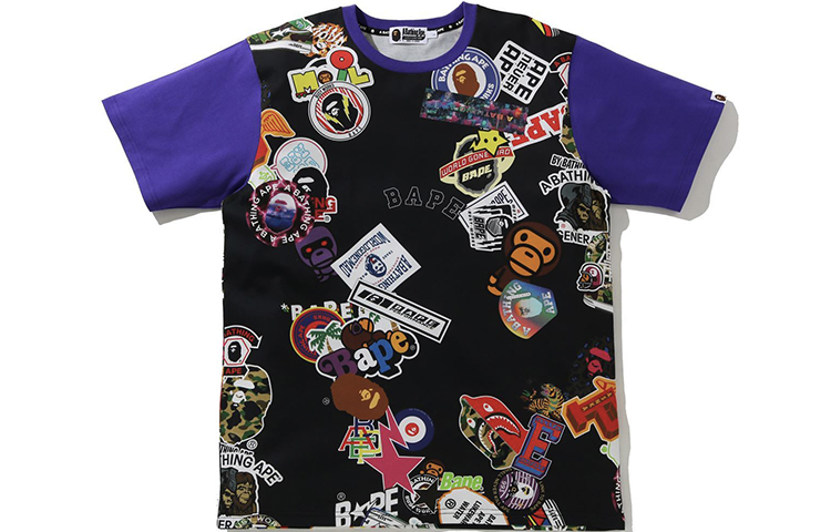 BAPE Graffiti Patchwork Letter Print Crewneck Short Sleeve T-Shirt . 1H30-109-013 圖 5