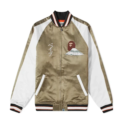 BAPE Graphic Embroidered Stand Collar Long Sleeve Jacket for Men 001HJI801010M