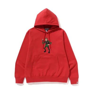 BAPE Graphic Logo Print Drawstring Hoodie Long Sleeve Sweatshirt. 1J30-114-001