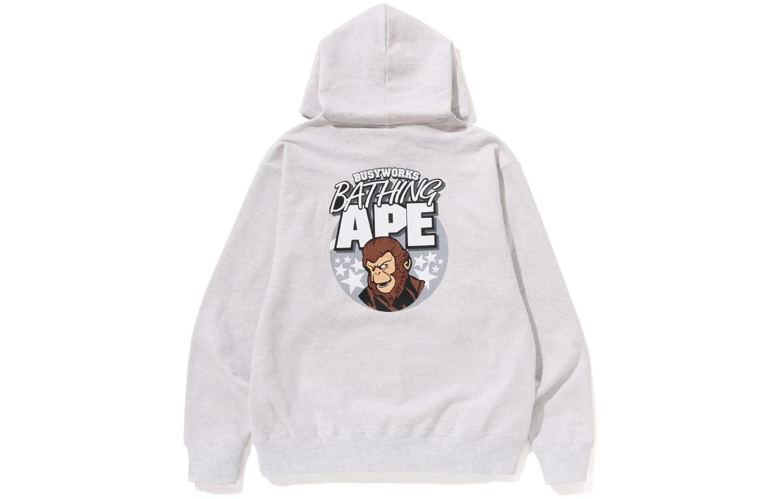 BAPE Graphic Logo Print Drawstring Hoodie  Long Sleeve Sweatshirt. 1J30-114-001 圖 5