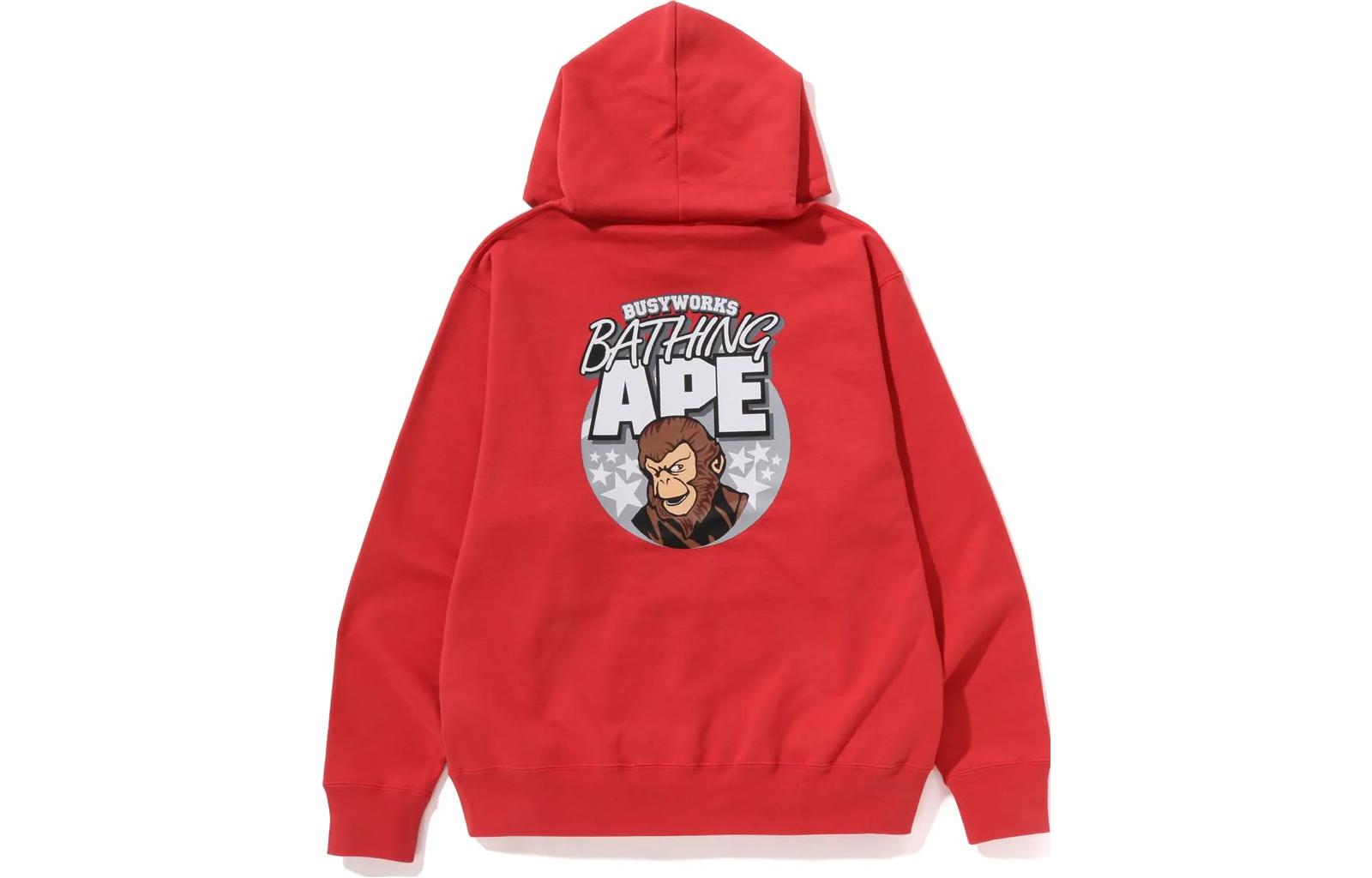 BAPE Graphic Logo Print Drawstring Hoodie  Long Sleeve Sweatshirt. 1J30-114-001 圖 7