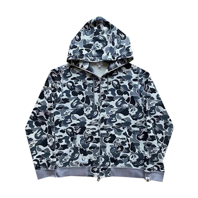 BAPE Graphic Print Zip-Up Hoodie Grey 100000106SFZH-GREY