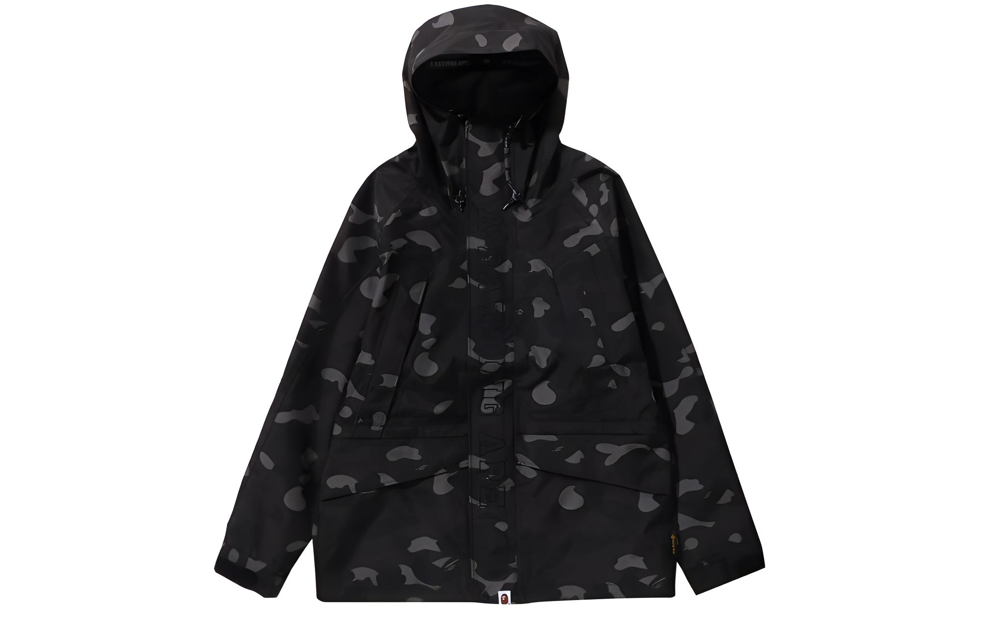 BAPE Graphic Print Zip-Up Hoodie Jacket Men’s Black 1J70-140-018