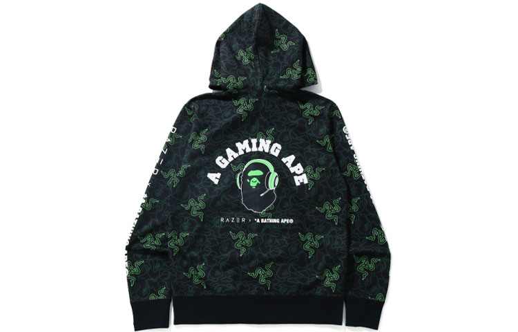 BAPE Green Ape Head Serpent Zip Hoodie 0ZXSWM115914F