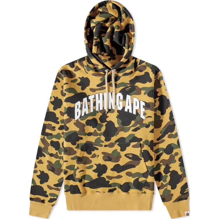 BAPE Green Letter Camo Oversized Long Sleeve Sweatshirt 001PPI801009M