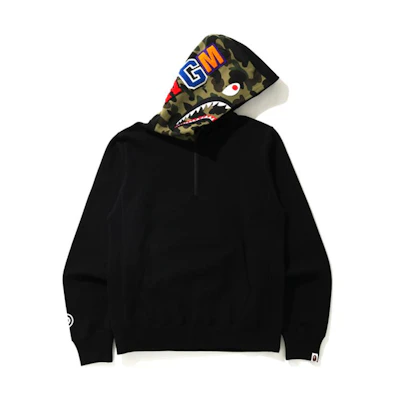 BAPE Half-Zip Hoodie with Letter Patchwork Design 0ZXSWM114016F