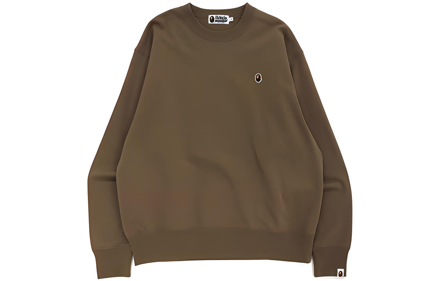 BAPE Head One Point Relaxed Fit Embroidered Crewneck Sweatshirt 1H70-113-008