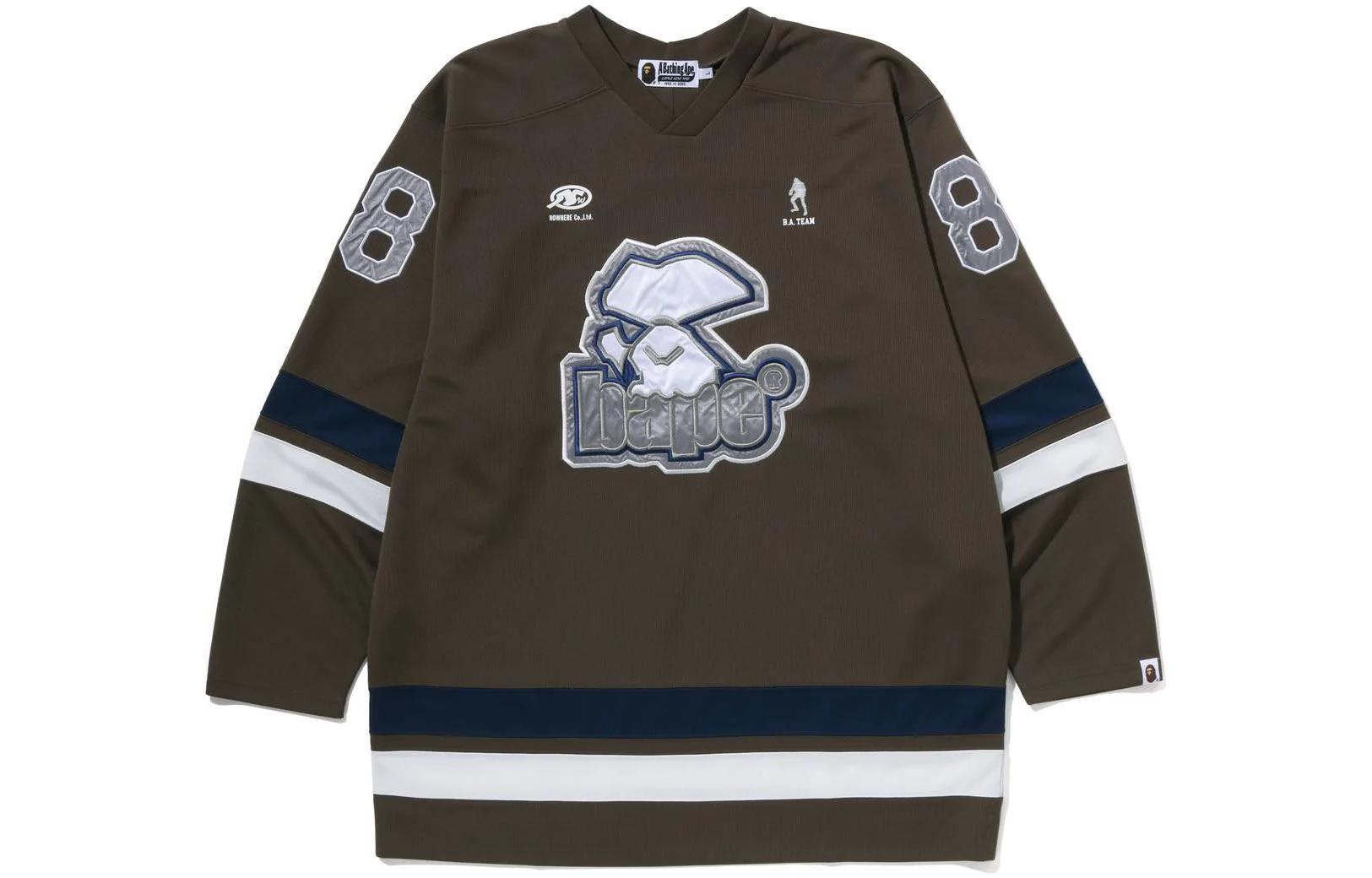 BAPE Hockry Crewneck Sweatshirt with Numeric Logo Patch for Men. 1I80-113-016 圖 4