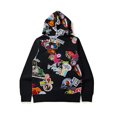 BAPE Hoodie with Back Graffiti Cartoon Print and Zipper 1H30-115-016