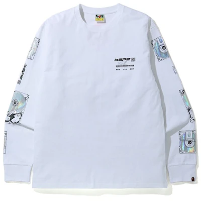 Camiseta Blanca de Manga Larga BAPE ID Buy Camiseta Blanca de Manga Larga BAPE ID