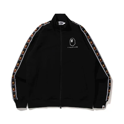 BAPE Japan Guardians Jersey Top Thunder God Print Zip Jacket Black 1I30-113-005