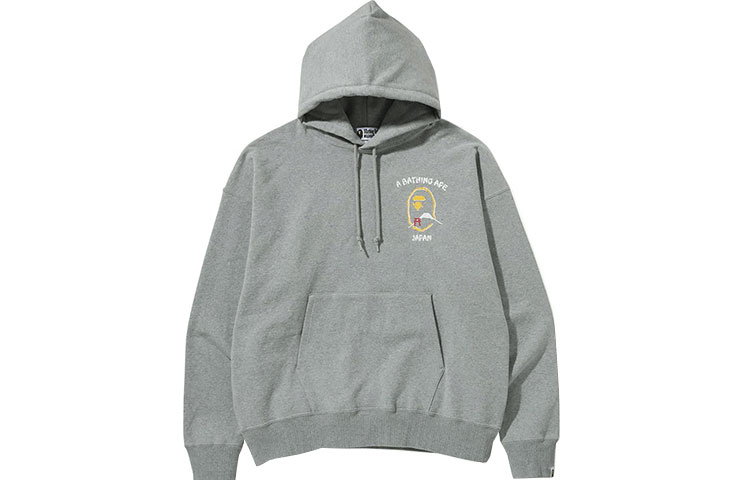 BAPE Japan Loose Fit Pullover Hoodie Ape Print Design 1H80-114-009