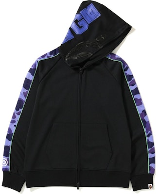 Hoodie Zip Penuh Bape Jersey Shark Hitam Buy Hoodie Zip Penuh Bape Jersey Shark Hitam