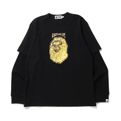BAPE Jewelry Motif Wide Layered L/S Tee Black