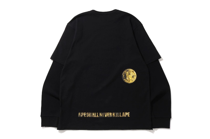 Order Camiseta Negra de Manga Larga en Capas BAPE Jewelry Motif