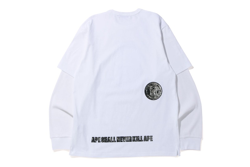 BAPE Jewelry Motif Wide Layered L/S Tee White 圖 2