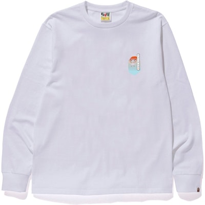 Bape歌舞伎学院长袖T恤白色 Order Bape歌舞伎学院长袖T恤白色