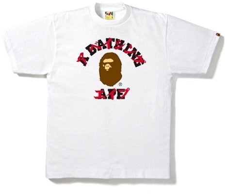 Bape Katakana College Tee White Buy Bape Katakana College Tee White