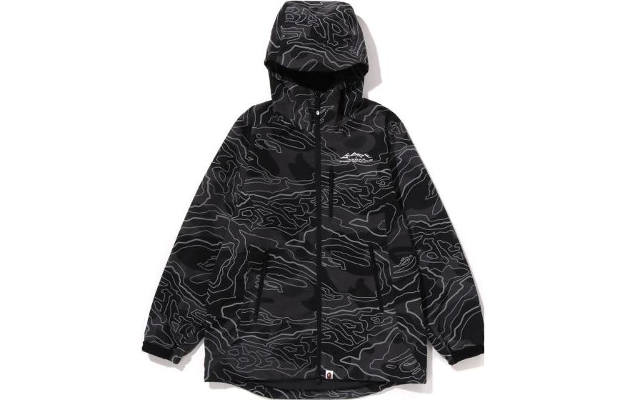 BAPE Layered Line Camo Reflective Hooded Outdoor Jacket Unisex 1J80-140-006