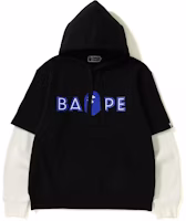 Bape Layered Mad Face Wide Pullover Hoodie Black Bape Layered Mad Face Wide Pullover Hoodie Black