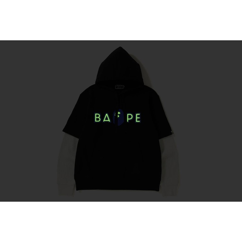 Lookbook Sudadera con Capucha Negra Bape Layered Mad Face Wide