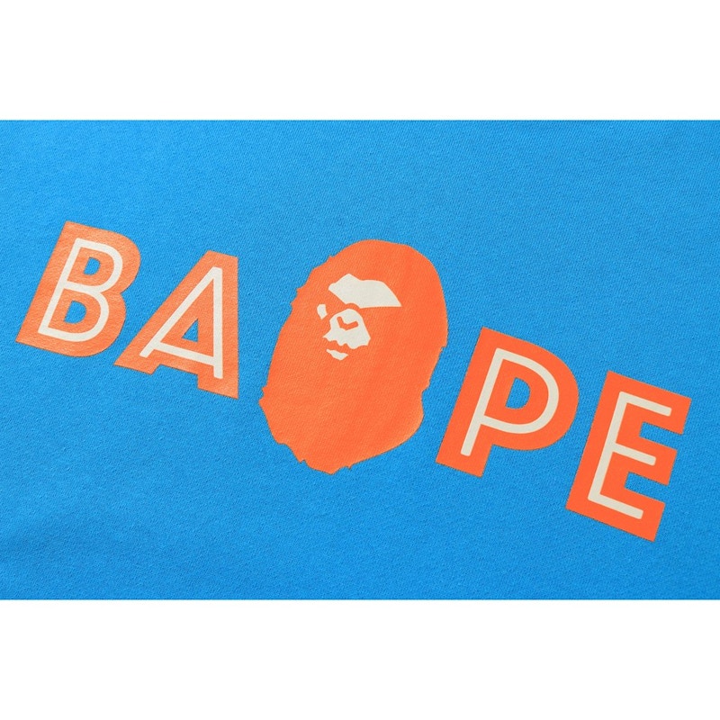Bape Layered Mad Face Wide Pullover Hoodie Sax 圖 2