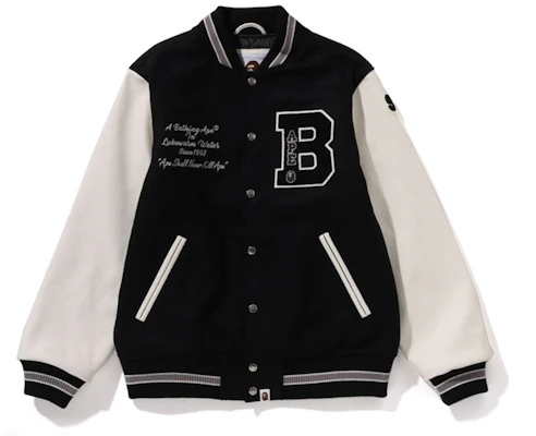 Chaqueta BAPE Bordado Letras Manga Cuero Patchwork. 0ZXJKM141001N Buy Chaqueta BAPE Bordado Letras Manga Cuero Patchwork. 0ZXJKM141001N