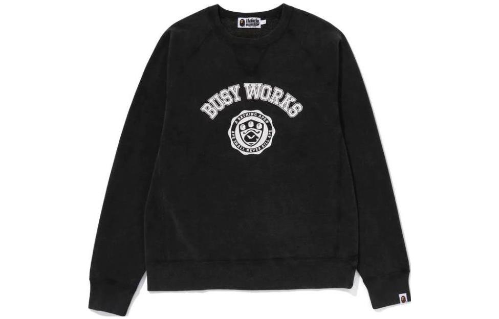 BAPE Letter Logo Crewneck Pullover Long-Sleeve Sweatshirt Men 1J80-113-009