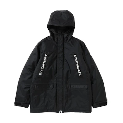 BAPE Letter Logo Print Hoodie Jacket Black 0ZXDNM141021B