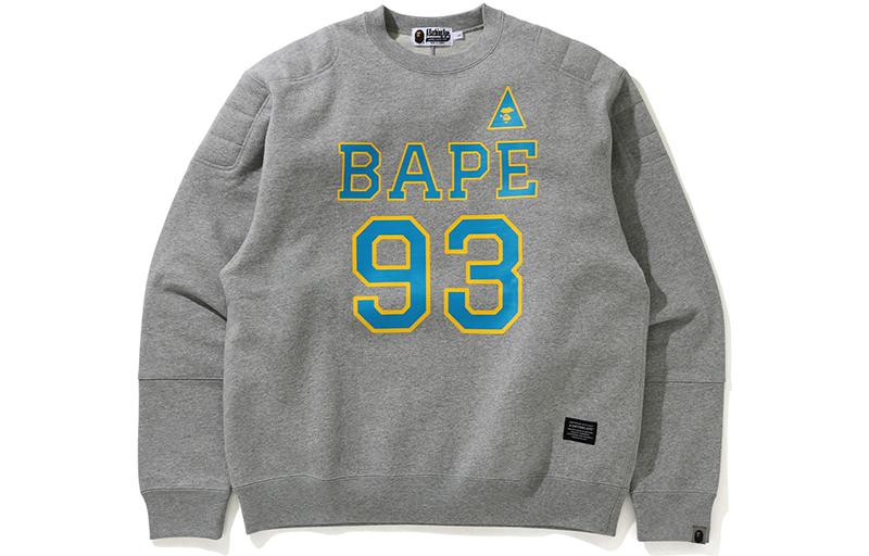 Order BAPE字母數字印花寬鬆版型長袖圓領衛衣 男士 0ZXSWM113005G