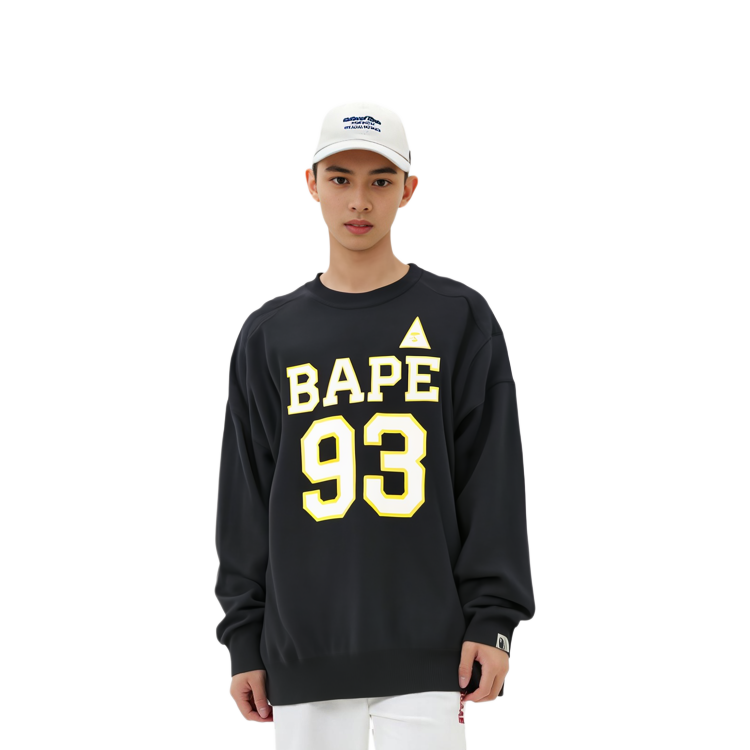Details for BAPE字母數字印花寬鬆版型長袖圓領衛衣 男士 0ZXSWM113005G