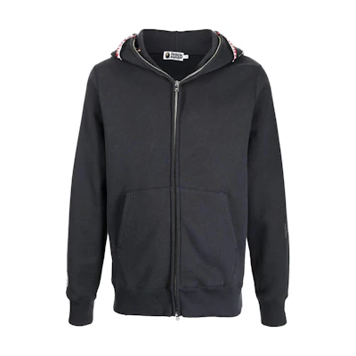 BAPE Letter Patch Zip-Up Hoodie Grey () 001ZPH801011M