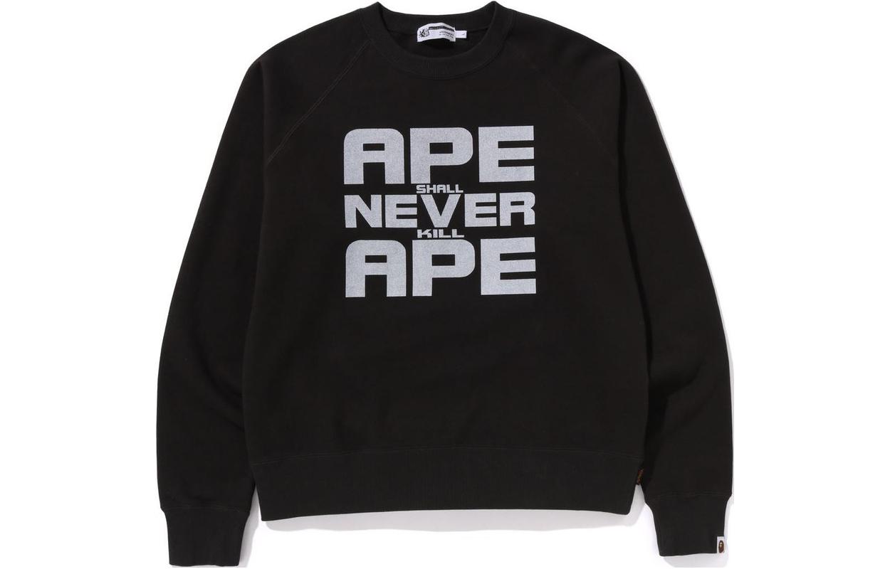 BAPE Letter Print Crewneck Pullover Long Sleeve Sweatshirt 1K22-113-001