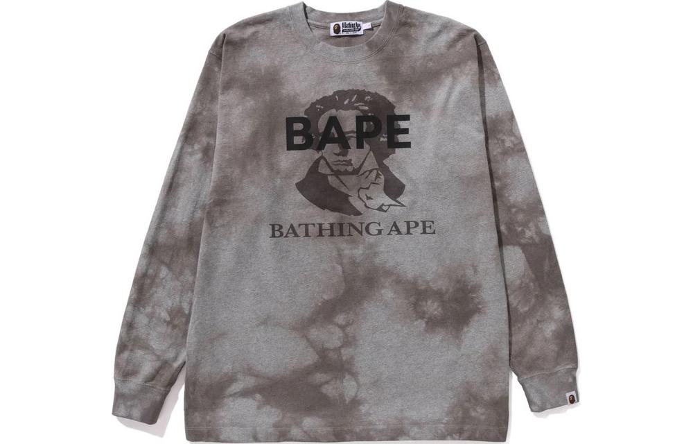 Order BAPE Sweater Crewneck dengan Cetak Huruf Pullover 1J80-111-003