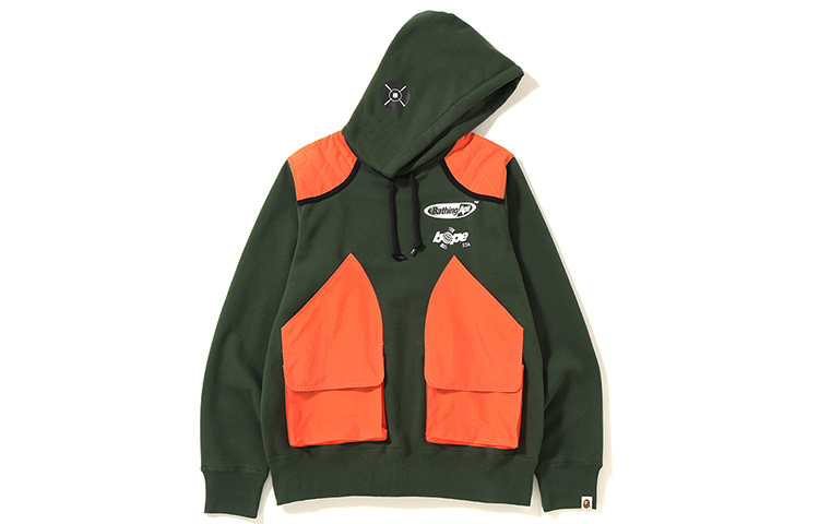 BAPE Letter Target Print Colorblock Unisex Hoodie 0ZXSWM114006C 圖 3