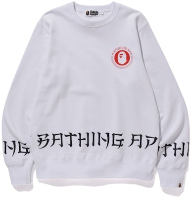 BAPE 字母刺繡白色圓領衫 Buy BAPE 字母刺繡白色圓領衫