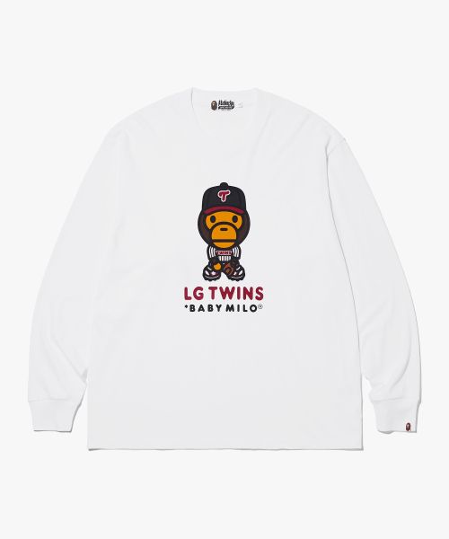 Bape LG Twins Milo Graphic Long Sleeve T-Shirt 002LTM731905CWHT