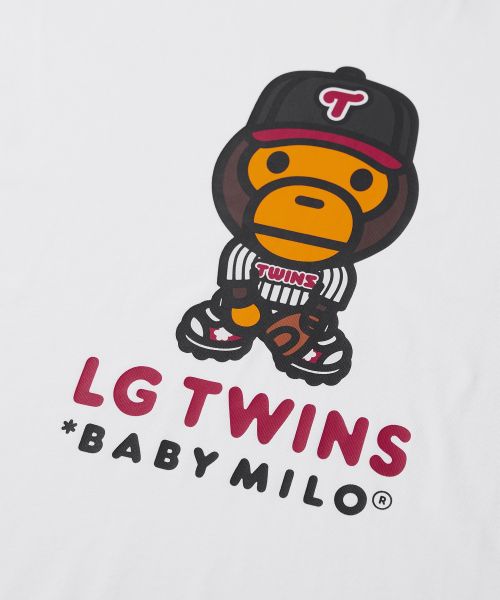Shop Bape LG Twins Milo Graphic Long Sleeve T-Shirt 002LTM731905CWHT