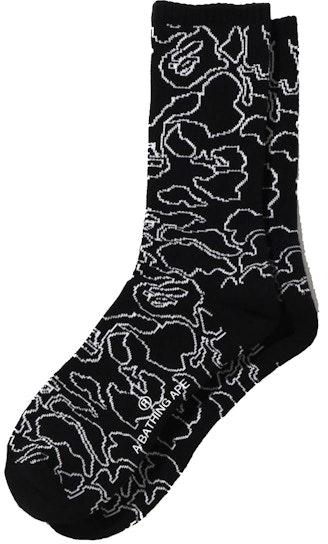 bape-line-camo-socks-black