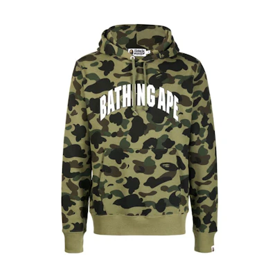BAPE Logo Camo Pullover Hoodie Green - 0ZXSWM114009J