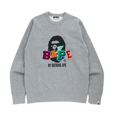 BAPE Logo Cartoon Print Pullover Crewneck Sweatshirt Unisex 1H80-113-013