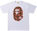 Buy Camiseta BAPE Logo Check Gran Cabeza de Mono Blanco/Rojo