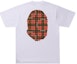 Order Camiseta BAPE Logo Check Gran Cabeza de Mono Blanco/Rojo