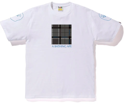 Bape Logo Check Box Tee White Black Buy Bape Logo Check Box Tee White Black