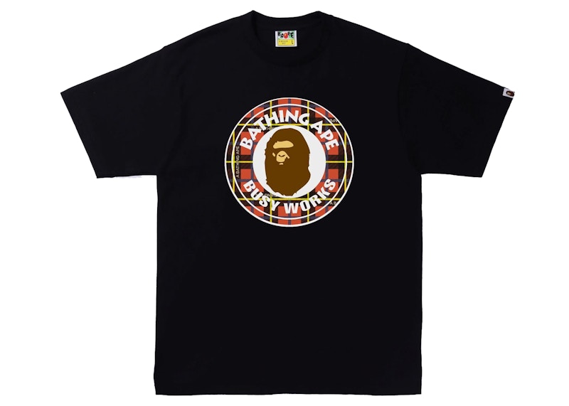 BAPE Logo Check Busy Works Tee Black/Red