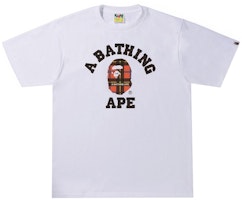 BAPE Logo Check College Tee White/Red BAPE Logo Check College Tee White/Red
