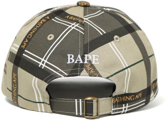 Bape Logo Check Hat Beige Lookbook Bape Logo Check Hat Beige