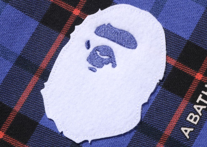 Order A BATHING APE®チェックルーズクルーネック (ブルー)
