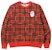 BAPE Logo Check Loose Fit Crewneck Red