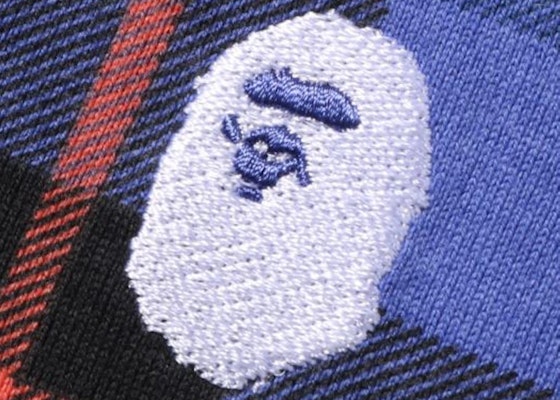 BAPE Logo Check Relaxed Fit One Point Tee Blue Order BAPE Logo Check Relaxed Fit One Point Tee Blue